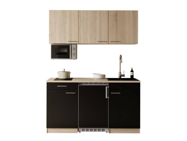 RESPEKTA Pantryküche Ingrid, inkl. Mikrowelle, zerlegt, wahlweise mit Kühlschrank, Soft-Close-Funktion, Breite 150 cm