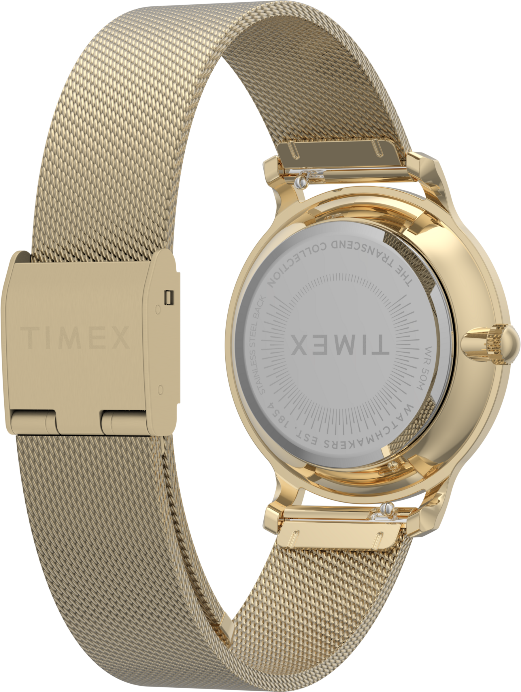 Quarzuhr TIMEX "TRANSCEND", goldfarben, Armbanduhren, Damen, Quarzuhr, Armbanduhr, Damenuhr, Edelstahlarmband, analog