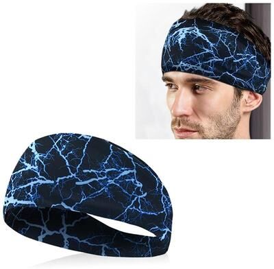 Everyday Crate Premium Absorbent Cycling & Yoga Headband For Men And Women blue