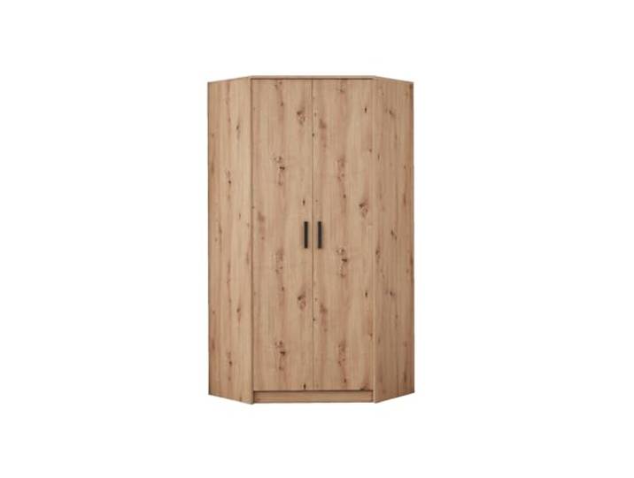 Design Möbel Eckkleiderschrank Gustavo Kleiderschrank Holz Abschließbarer Schrank Soft-Close Scharnieren PVC-Kanten Kleiderstange Kleiderschrank Kinderzimmer Artisan Eiche 91x195x91 cm