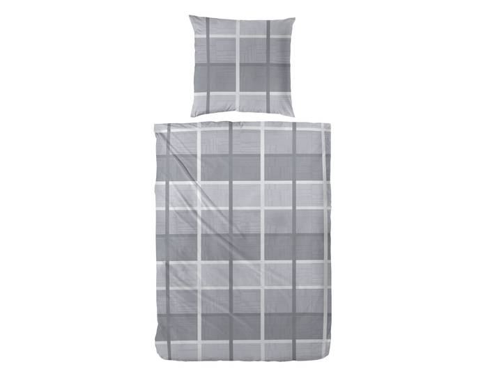 Bettwäsche PRIMERA Biber-Bettwäsche Ruutu , grau, B/L: 155cm x 220cm, 1 Stk., 1 Stk., Biber, B/L: 80cm x 80cm, 2 Stk., Biber, Obermaterial: 100% Baumwolle, Bettwäsche, Bettwäsche, mit einem klassischen Karo