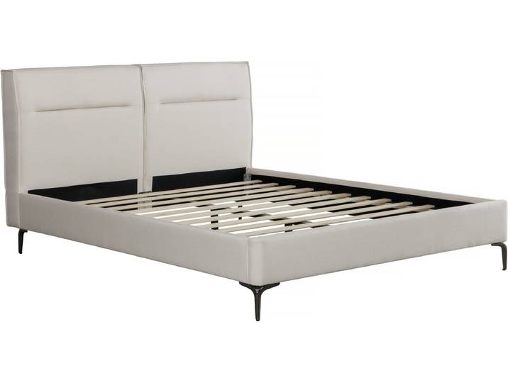 Lit double en tissu design Moritz - 180 x 200 cm - Beige