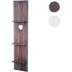 Wandregal HWC-C92, Wandpaneel Holzregal Regal, 3 Ebenen 150x33x13cm Massivholz Vintage ~ braun shabby