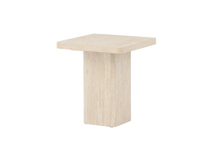 Design Beistelltisch „Qvart“ 50 x 50 cm Beige, Travertin Look VE DESIGN