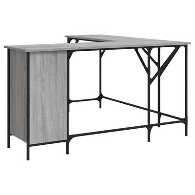 Helloshop26 - Sonoma Schreibtisch Computerarbeitsplatz Computermöbel Schreibtisch 141 x 141 x 75 cm Holzwerkstoff grau 02_0023961