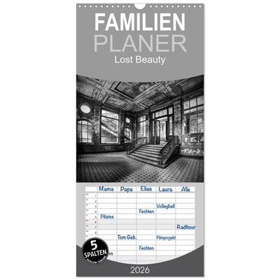 Familienplaner 2026 - Lost Beauty mit 5 Spalten (Wandkalender, 21 x 45 cm) CALVENDO