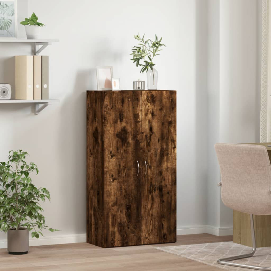 Alpen Home Storage Cabinet Smoked Oak 115cm H X 60cm W X 32cm D