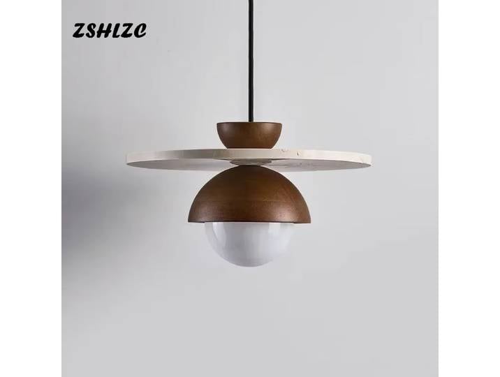 Bois Led Lustres pierre suspension nordique salle à manger cuisine suspendus lumières chevet chambre maison suspension lampe Lustres