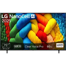 LG NanoCell TV 75NANO80A6B (Flat, 75 Zoll / 190 cm, UHD 4K, SMART TV)