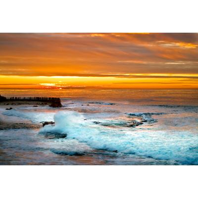 Fototapete PAPERMOON "Sunset in la Jolla", bunt, B:2m L:1,49m, Vlies, Tapeten