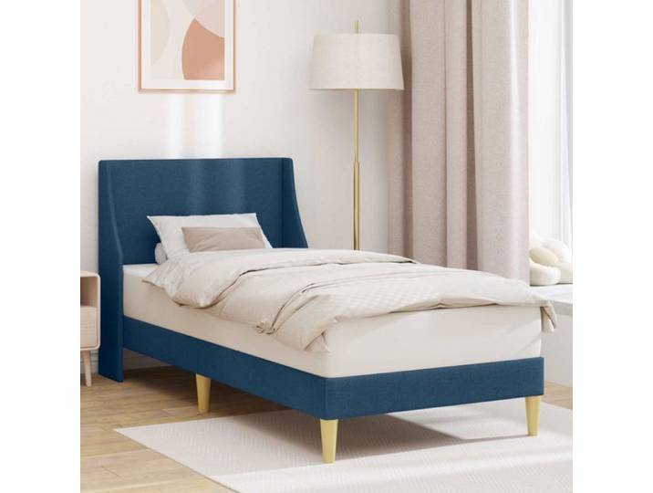 Cadre de lit - VIDAXL - 90x200 - Bleu - Tissu - Tête de lit intégrée