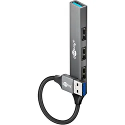 goobay USB-Hub (3.2 Typ A) Slim 4-fach grau