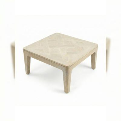 Sofatisch LOIRE Mango Massivholz handgefertigt 60 x 60 x 32 cm Weiß-Mango | Kadima Design
