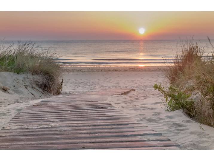 Fototapete PAPERMOON DÜNEN-NORDSEE STRAND SONNENUNTERGANG MEER NATUR DESIGN , bunt, B:3m L:2,23m, Vlies, Tapeten, Fototapete
