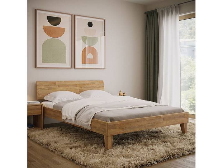 skølm Massivholzbett Asgard aus Eiche (geölt), Holzbett verfügbar in 120/140/160/180 x 200 cm