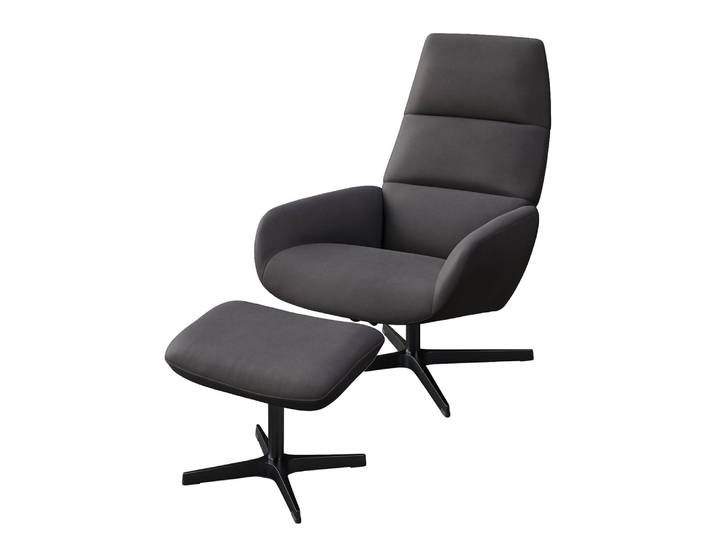 Relaxsessel Turami Schwarz/Schwarz Samt 71 x 110 x 80cm