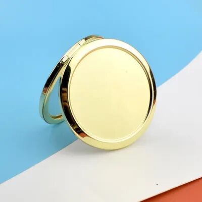 Fusion Finds Ultra Slim Pocket Mirror Travel Makeup Mirror Portable Stainless Steel Compact Cosmetic Mirror gold