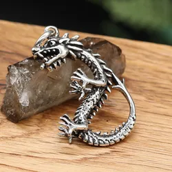 Drachensilber Drache Schmuck Anhänger aus Silber Knochen Drache - Silber