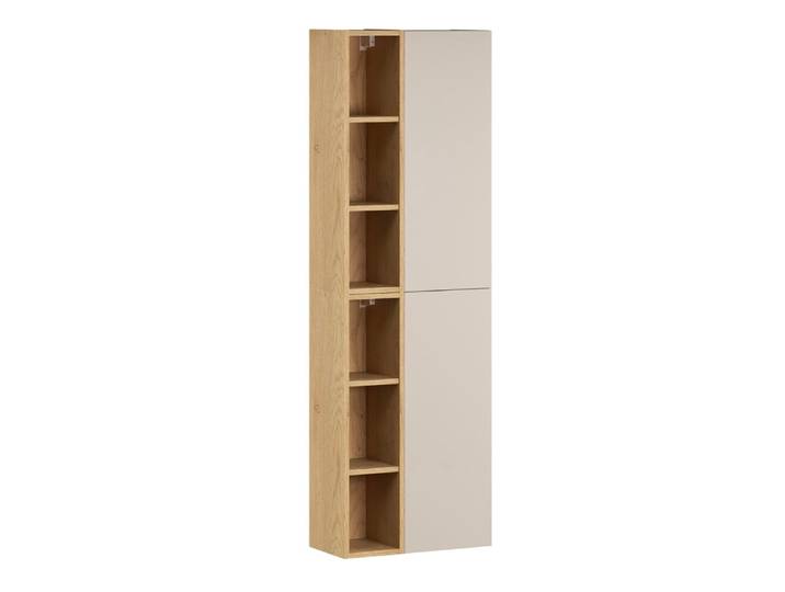 Colonne murale 2 portes et niches panneaux mélaminé beige
