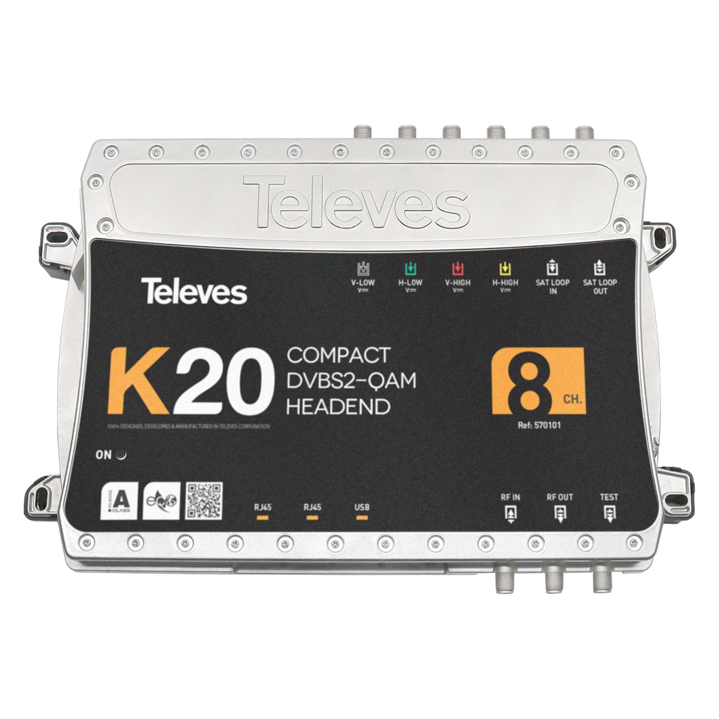 Televes K20-8 Kompaktkopfstelle 8Transponder,DVB-S2 in QAM 57010 (570101)
