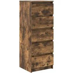 vidaXL Sideboard mit Schubladen Räuchereiche 37,5x35x99 cm