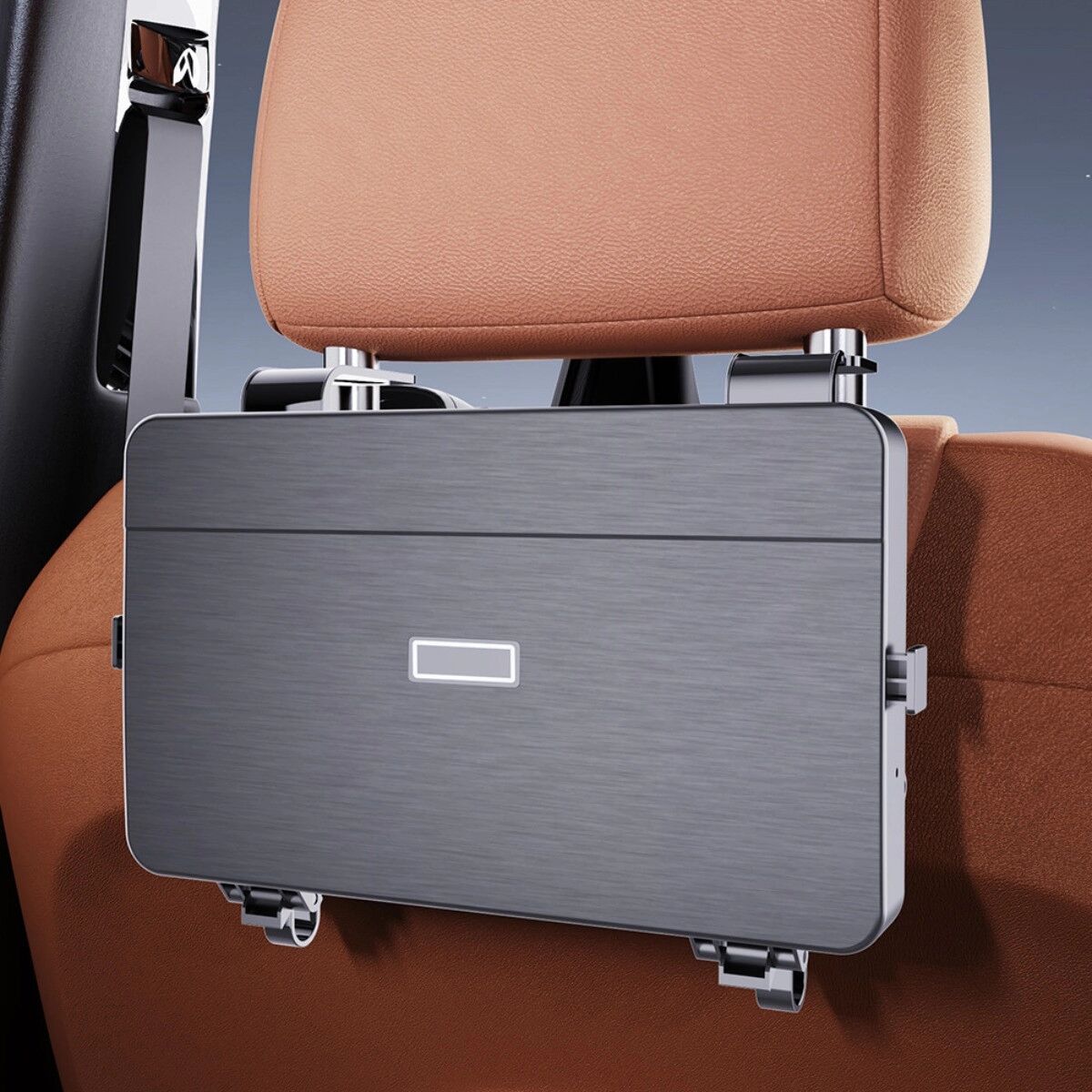 INF Plateau arrière de siège de voiture - Plateau multifonction fixé à l'appui-tête avec porte-gobelet, boîte à mouchoirs et