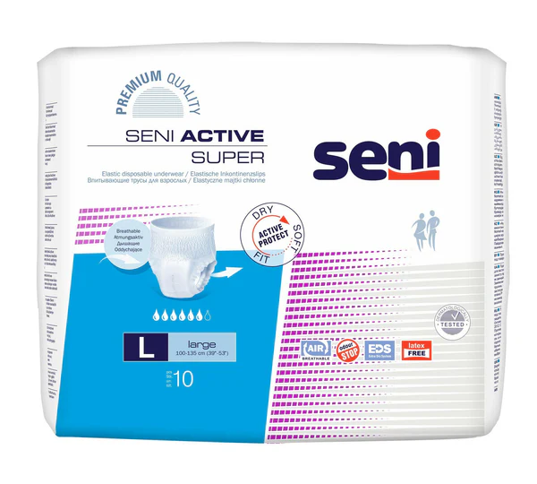 Seni Active Super Large - 8 paquets de 10 protections