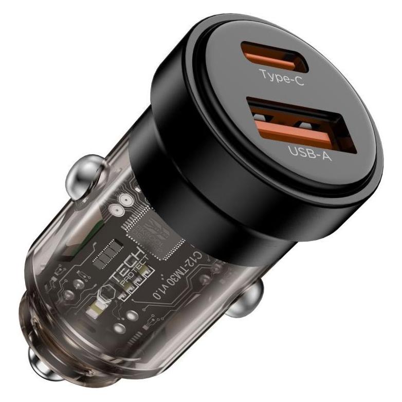 Tech-Protect CC03 2-PORT-AUTO-LADEGERÄT PD 45W / QC3.0 SCHWARZ (5906302361656)