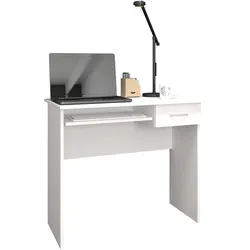 VCM, Schreibtisch, Holz Schreibtisch Computertisch Tastaturauszug Schublade Bürotisch Arusa L (85 x 50 x 75 cm)
