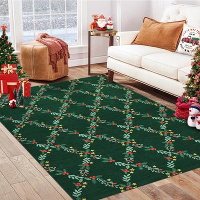 Garvee Christmas Berries Holly Branches Area Rug