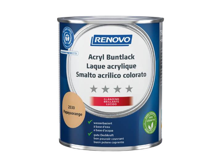 Renovo Acryl Buntlack Papayaorange Glänzend 750 ml