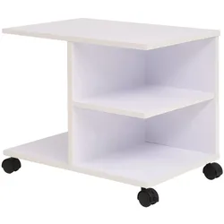Helloshop26 - Weißes 50 cm Rollregal mit Rollen