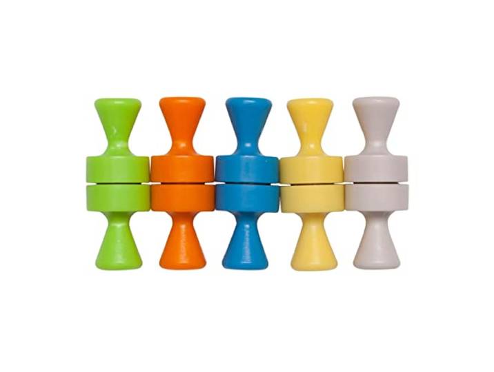 MAUL Neodymium kegelmagneet – magneet met hoge hechtkracht voor veelzijdig gebruik – neodymium magneet met modern design – Ø 12 x 16 mm – verpakking van 10 – kleur gesorteerd