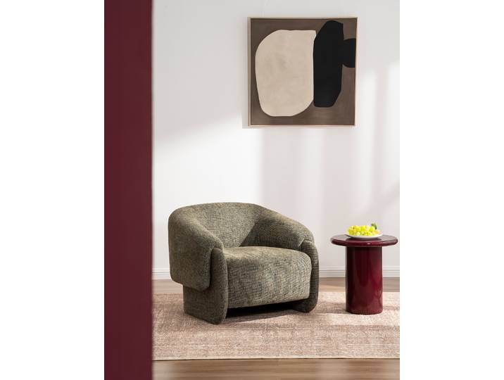 Beistelltisch JOOKA Ø 45cm Rot/Burgunderrot