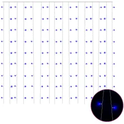 vidaXL LED-Lichtervorhang 3x3 m 300 LED Blau 8 Funktionen