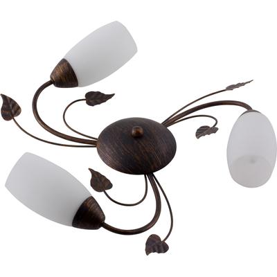 GLOBO LIGHTING Deckenleuchte "VENEZIA", rostfarben, 3, Ø 50cm H: 14cm, 1 Stk., Leuchten, Deckenleuchte Rostfarben, Glas alabaster, E14, Deckenleuchte