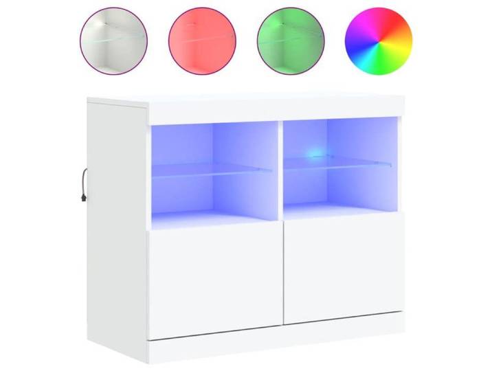 Automne/hiver 2025  Buffet/Commode/Sidebord - CLOUD - avec lumières LED - blanc 81x37x67 cm FR875