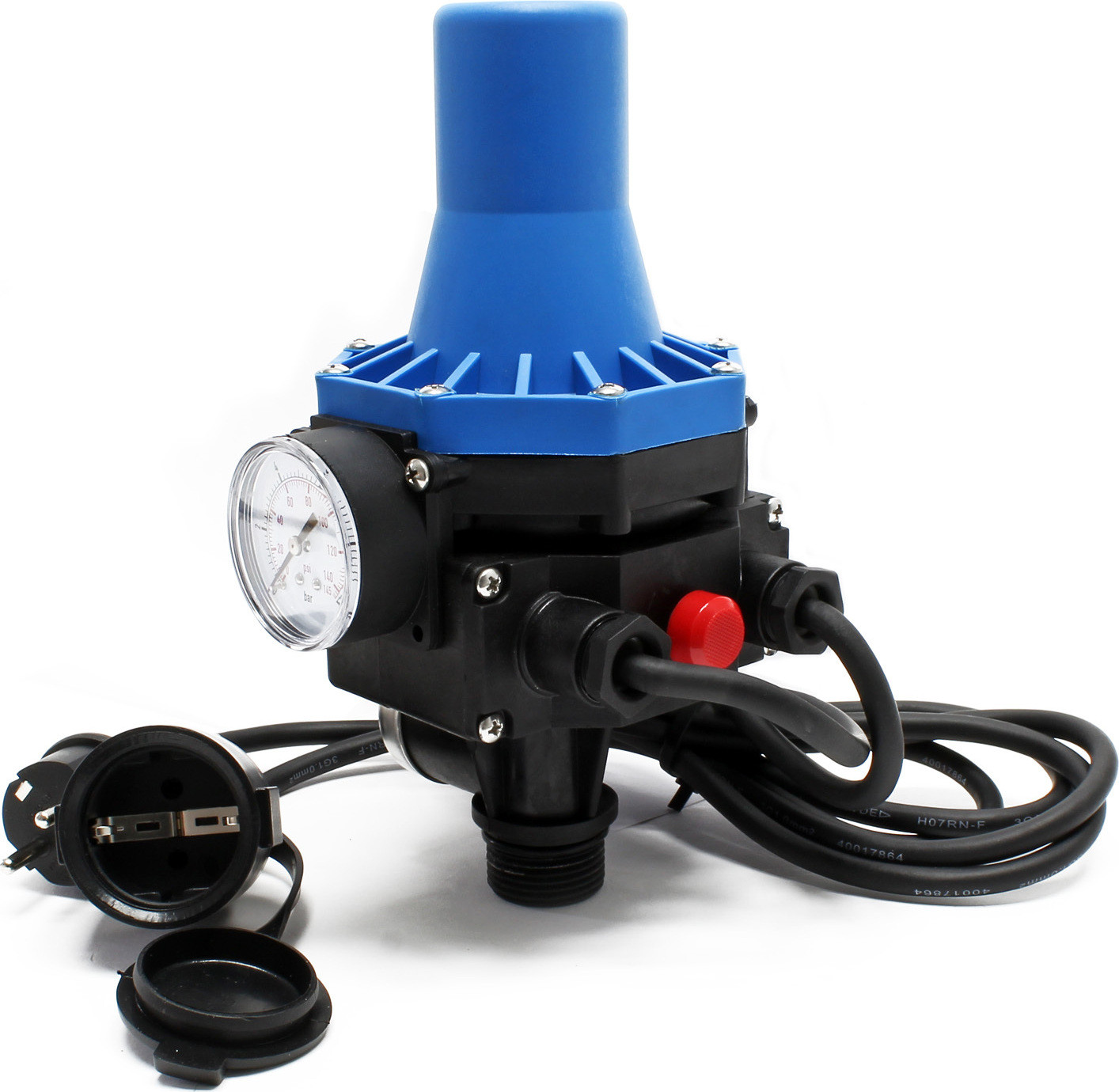 Wiltec SKD-3 drukschakelaar met kabel, 230V, tot 10 bar, met droogloopbescherming voor waterpompen en pompsystemen