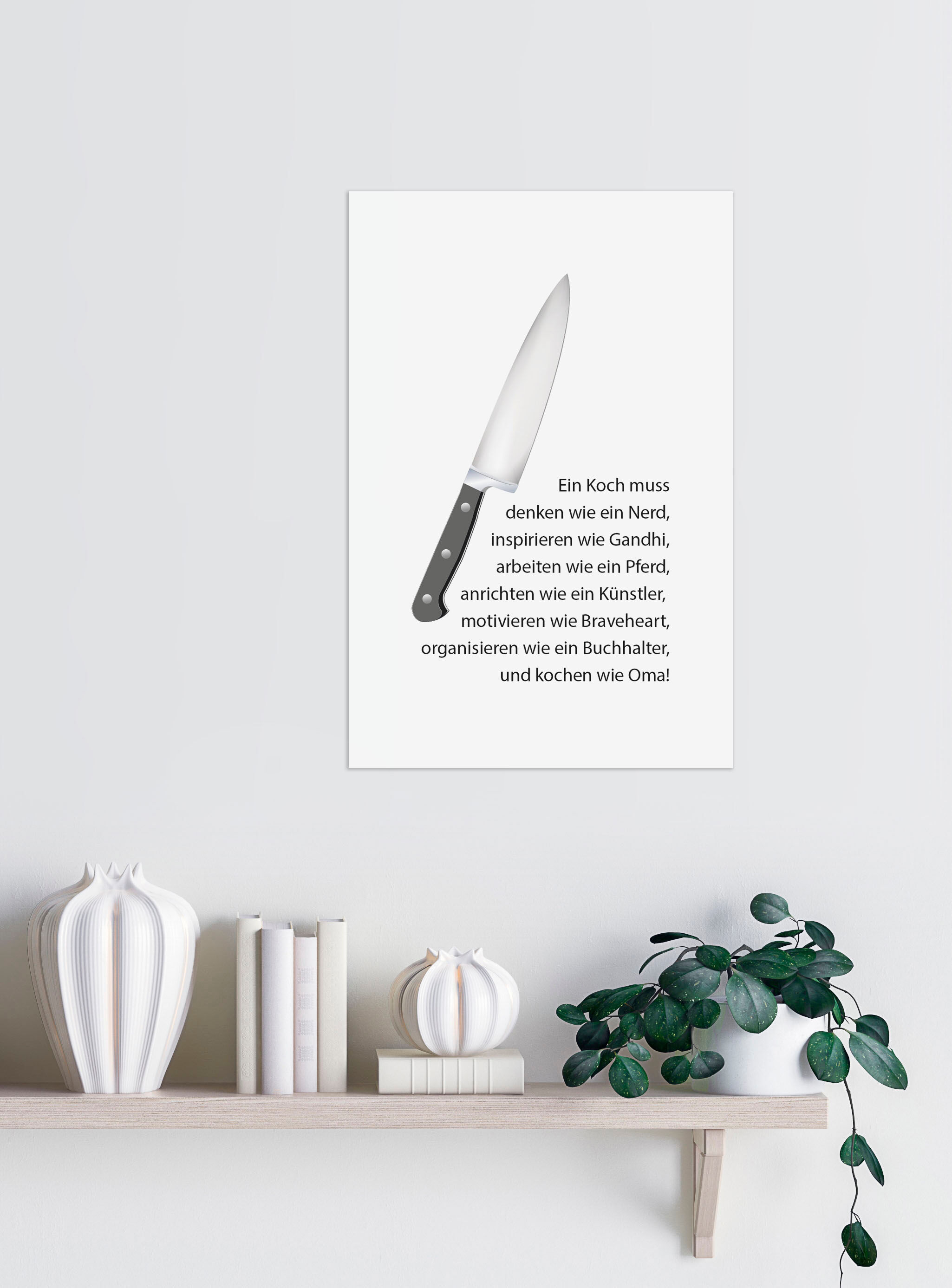 Wanddekoobjekt QUEENCE "Messer", schwarz, B:30cm H:45cm T:0,1cm, Stahl, Wanddekoobjekte, Wanddekoobjekt, Stahlschild, Blechschild, Spruch, Witzig, Wanddeko, retro, 20x30cm schwarz B/H/T: 30cm x 45cm x 0,1cm, Schriftzug Spruch
