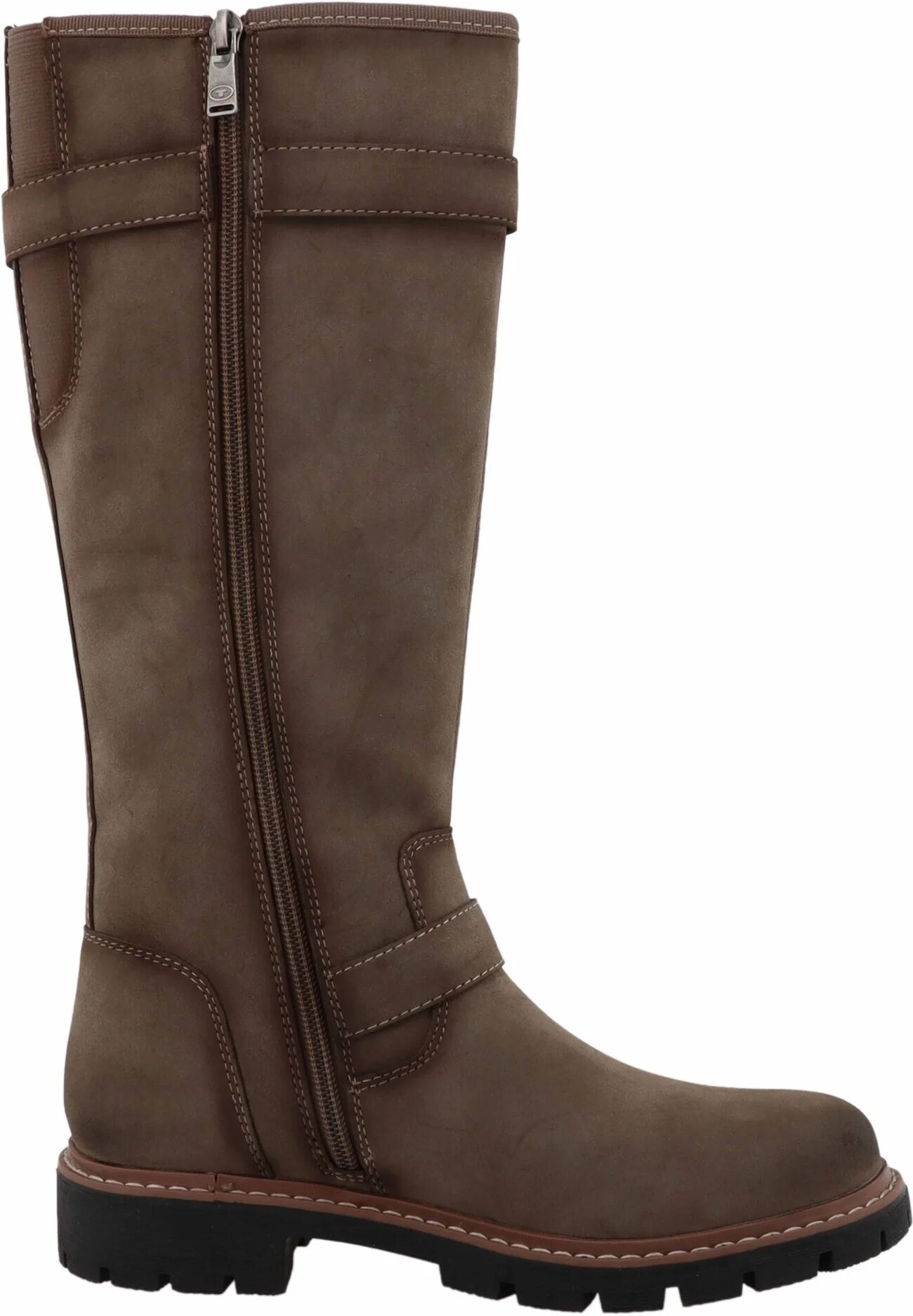 Tom Tailor Stiefel mit Schnallen - Damen - Gr. 41 - taupe