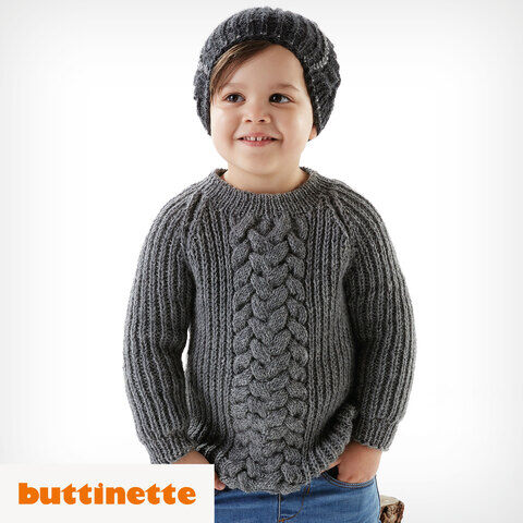 Strickanleitung – Jungenpullover im Zopf- und Patentmuster-Mix Tirol