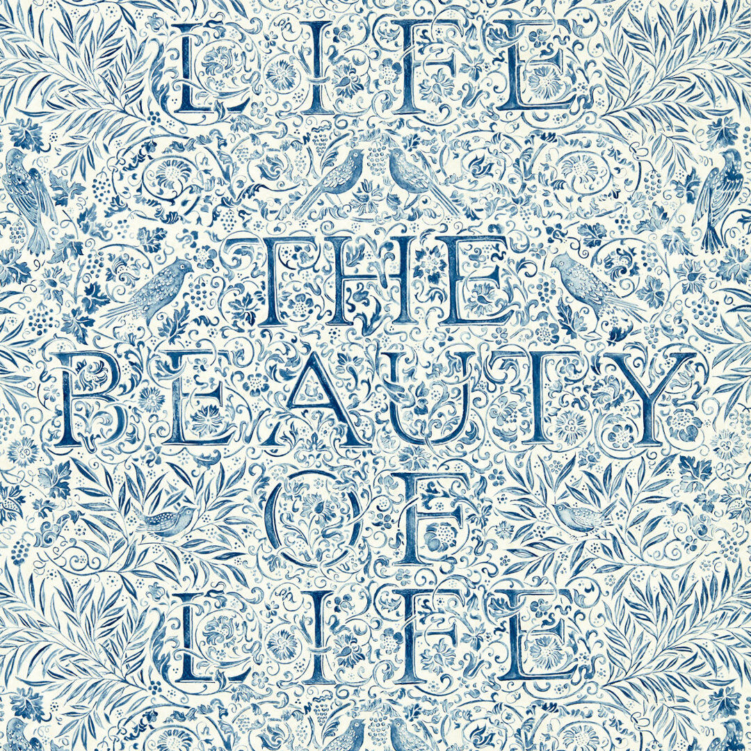 Morris & Co The Beauty of Life 10.05m x 68.6cm Matte Wallpaper Roll Blue 1,005cm L