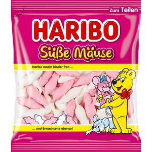 Haribo Schaumzucker Süße Mäuse, gluten- & laktosefrei, im Beutel, 175 g