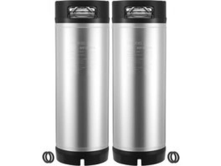 VEVOR Fût Bière Pression 2PCs 19 L, Soda Keg à Verrouillage à Bille, Fût sous Pression en Inox SUS304 pour Brassage à Froid, avec Doubles Poignées et Fond en Caoutchouc, Équipement de Brassage Maison
