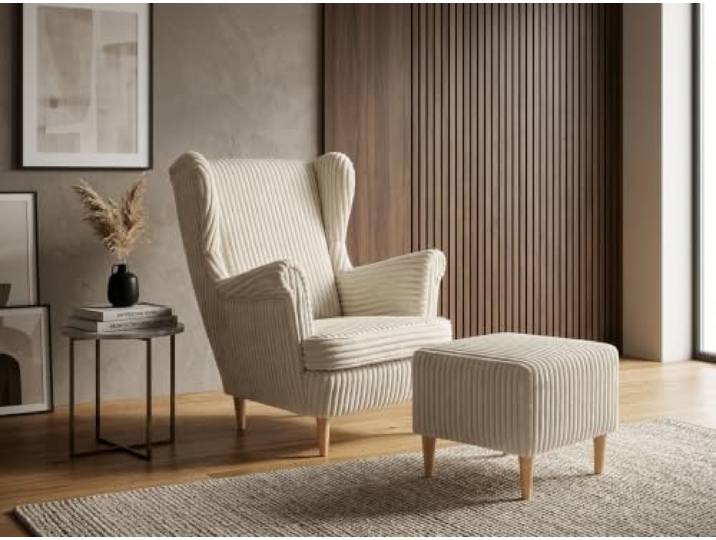 Family Meble Ohrensessel mit Fußhocker Idylla – Variante Idylla 1