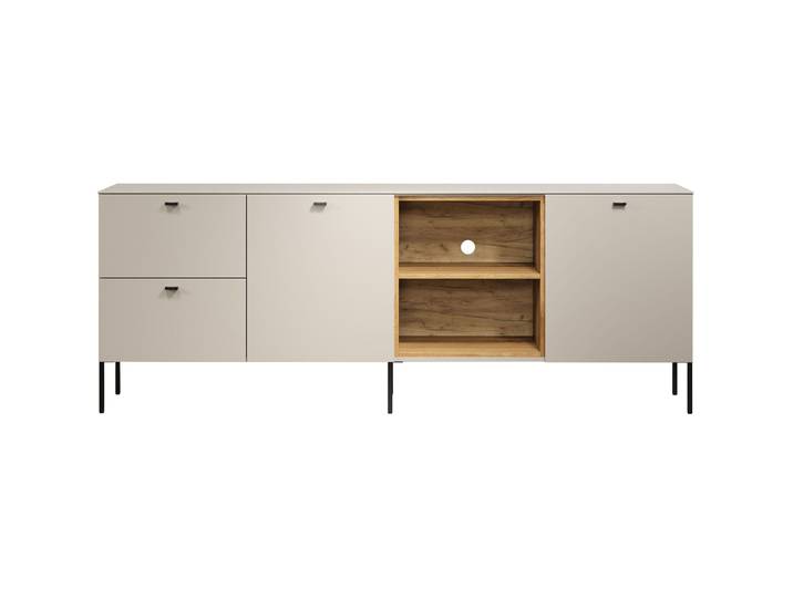 TV-Möbel Hefner graubeige Holzwerkstoff B 200 cm - TV-Möbel