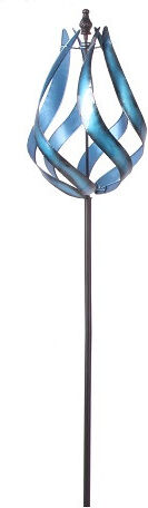 TrendLine Gartenstecker Metall Windrad 140 cm blau