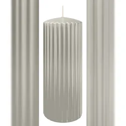 Wiedemann Kerzen Rillen Kerzen Zinn 200 x Ø 80 mm, 4 Stück