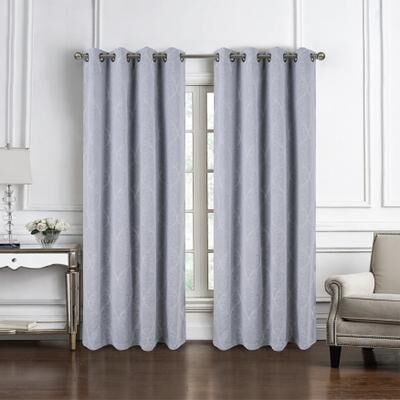 RT Designer Collection "Kimber Embroidered Privacy Window Curtain Panel 84"" or 90"""