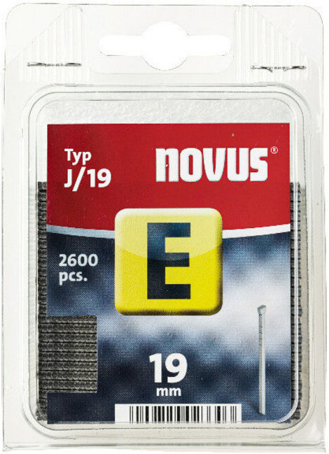 NOVUS Agrafe E type J 19 mm VE de 2600 pièces ; STEINEL (044-0085)